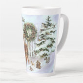Cute Winter Animals Latte Mok (Rechterhoek)