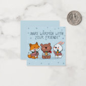 Cute Winter Animals Notitiekaartje (Voorkant / Achterkant in situ)