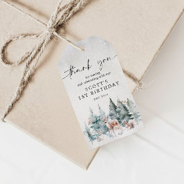 Cute Winter Animals Woodland ONEderland Birthday Cadeaulabel