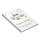 Cute Winter Arctic Cow Baby Shower Guest Book Notitieboek (Rechterzijde)