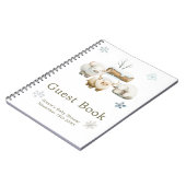 Cute Winter Arctic Cow Baby Shower Guest Book Notitieboek (Linkerzijde)
