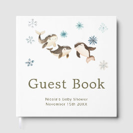 Cute Winter Arctic Whale Baby Shower Gastenboek