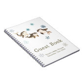 Cute Winter Arctic Whale Baby Shower Guest Book Notitieboek (Rechterzijde)