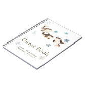 Cute Winter Arctic Whale Baby Shower Guest Book Notitieboek (Linkerzijde)