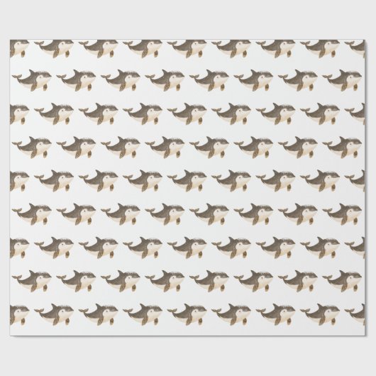 Cute Winter Arctic Whale Cadeaupapier (Vlak)