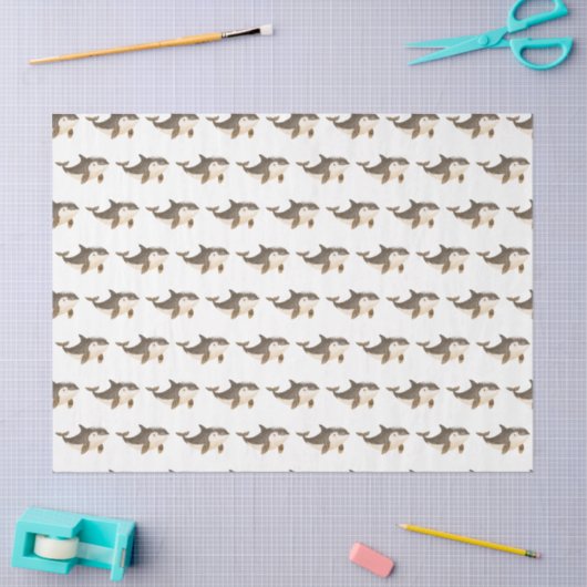 Cute Winter Arctic Whale Tissuepapier (Craft)