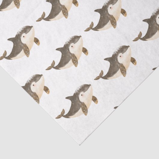 Cute Winter Arctic Whale Tissuepapier (Detail)