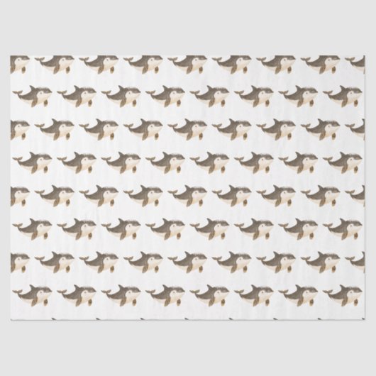 Cute Winter Arctic Whale Tissuepapier (Voorkant)