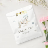 Cute Winter Arctic Wolf Baby Shower Bedankzakje (Gezegeld)