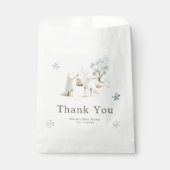 Cute Winter Arctic Wolf Baby Shower Bedankzakje (Voorkant)