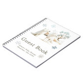 Cute Winter Arctic Wolf Baby Shower Guest Book Notitieboek (Linkerzijde)
