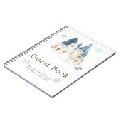 Cute Winter Arctic Wolf Baby Shower Guest Book Notitieboek (Linkerzijde)