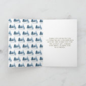 Cute Winter Arctic Wolf Birthday Party Bedankkaart (Binnen)