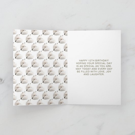 Cute Winter Arctic Wolf Birthday Party Kaart (Binnen)