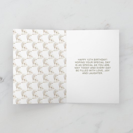 Cute Winter Arctic Wolf Birthday Party Kaart (Binnen)