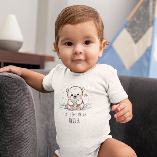 Cute Winter Baby Bear  Romper