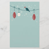 Cute Winter Bird Holiday Briefpapier (Voorkant)