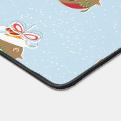Cute Winter Bird Holiday Design Kerstmis Bureaumat (Hoek)