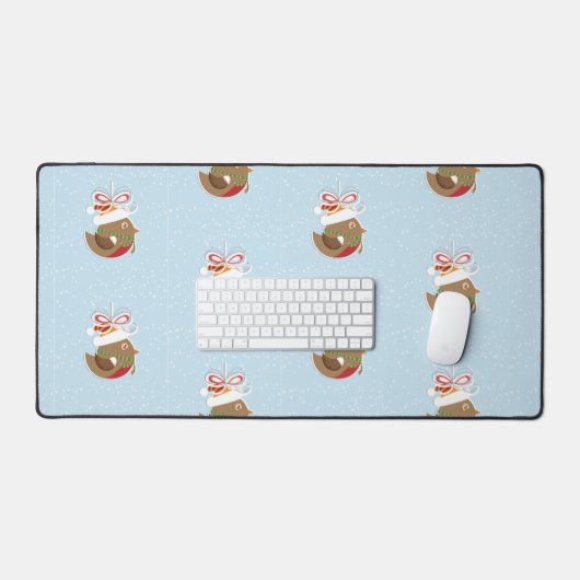Cute Winter Bird Holiday Design Kerstmis Bureaumat (Keyboard & Muis)
