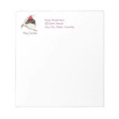 Cute Winter Bird in Pet, Kerstmis, Humor, Junco Notitieblok (Voorkant)