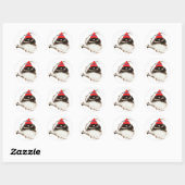 Cute Winter Bird in Pet, Kerstmis, Humor, Junco Ronde Sticker (Vel)