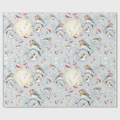 Cute Winter Birds Cadeaupapier (Vlak)