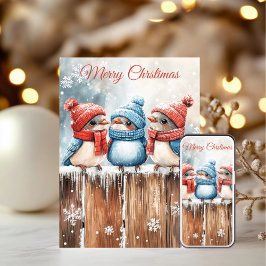 Cute Winter Birds Christmas Cards Feestdagenkaart