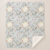 Cute Winter Birds Sherpa Deken (Voorkant)