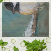 Cute Winter Black Capped Chickadee Bird Theedoek (Gevouwen)