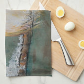 Cute Winter Black Capped Chickadee Bird Theedoek (Quarter Fold)