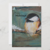 Cute Winter Black Capped Chickadee Feestdagenkaart (Voorkant)