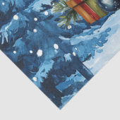 Cute Winter Blue Christmas Snowman  Tissuepapier (Detail)