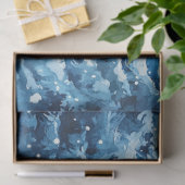 Cute Winter Blue Christmas Snowman  Tissuepapier (Geschenk)