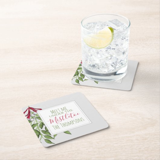 Cute Winter Botanical KerstGreens Kartonnen Onderzetters (Insitu)