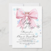 Cute Winter Bow Baby its Cold Outside Baby Shower Kaart (Voorkant)