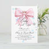 Cute Winter Bow Baby its Cold Outside Baby Shower Kaart (Staand voorkant)
