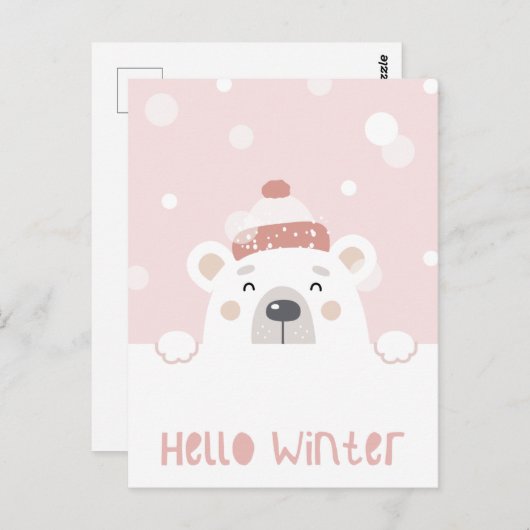 Cute Winter Briefkaart (Voorkant / Achterkant)