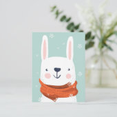 Cute Winter Bunny briefkaart (Staand voorkant)