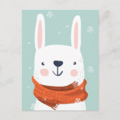 Cute Winter Bunny briefkaart (Voorkant)