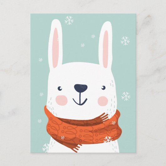Cute Winter Bunny briefkaart (Voorkant)