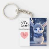 Cute Winter Bunny Keychain (voorkant)