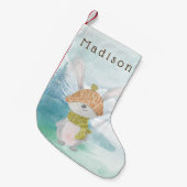 Cute Winter Bunny Kleine Kerstsok (Voorkant (Hangend))