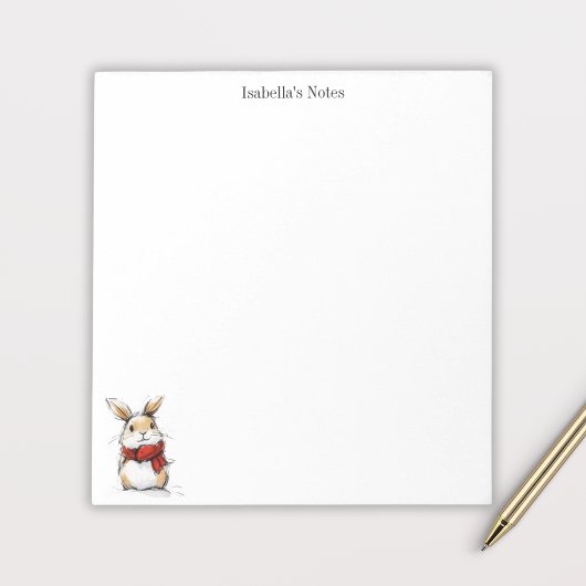 Cute Winter Bunny Sketch Illustration Notitieblok