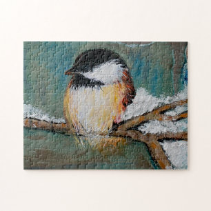Cute Winter Chickadee Art Legpuzzel
