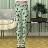 Cute Winter Christmas Reindeer Snowflakes Pattern Leggings