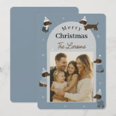 Cute Winter Dachshund Christmas Photo Card Feestdagenkaart (Voorkant / Achterkant)