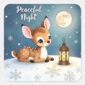 Cute Winter Deer Sticker (Voorkant)