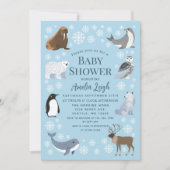 Cute Winter Dieren Baby Shower Kaart (Voorkant)
