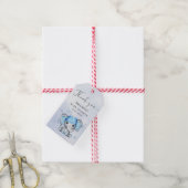 Cute Winter Elephant Baby shower Dank je cadeau Cadeaulabel (Met Touw)