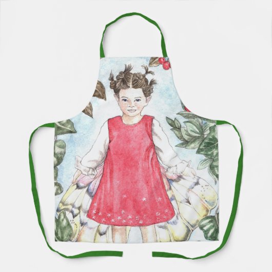 Cute Winter Fairy Apron Schort (Voorkant)
